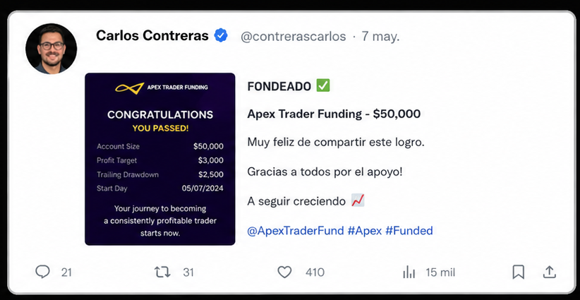 Testimonio de fondeo Carlos